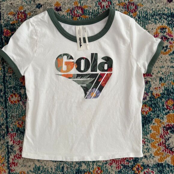 Anthropologie x Gola Women's Cropped T-shirt‎ Tropical Floral Boho Size XS - Picture 2 of 6